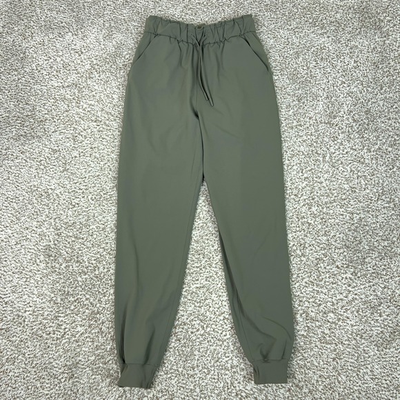 lululemon athletica Pants - Lululemon Pants Womens 4 Green Stretch Jogger High Rise Pockets Workout Gym